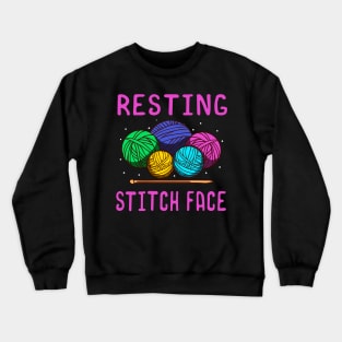 Resting Stitch Face Crochet Crocheting Crewneck Sweatshirt